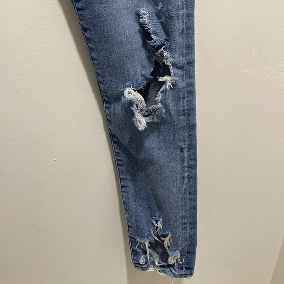 Agolde Sophie Crop Denim Jeans Destroyed Distressed 26 - Picture 7 of 8